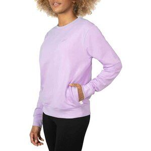 Fila Womens French Terry Long Sleeve Crewneck Sweatshirt in Lilac Size X…